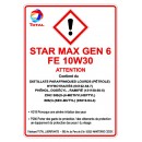 Autocollant Star Max Gen 6 FE 10w30 de 180 x 130.mm